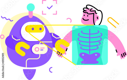 the robot performs a body scan