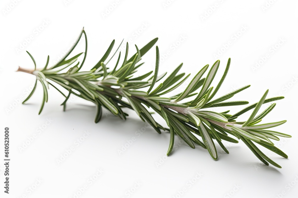 Fototapeta premium rosemary branch on white background. Generative AI