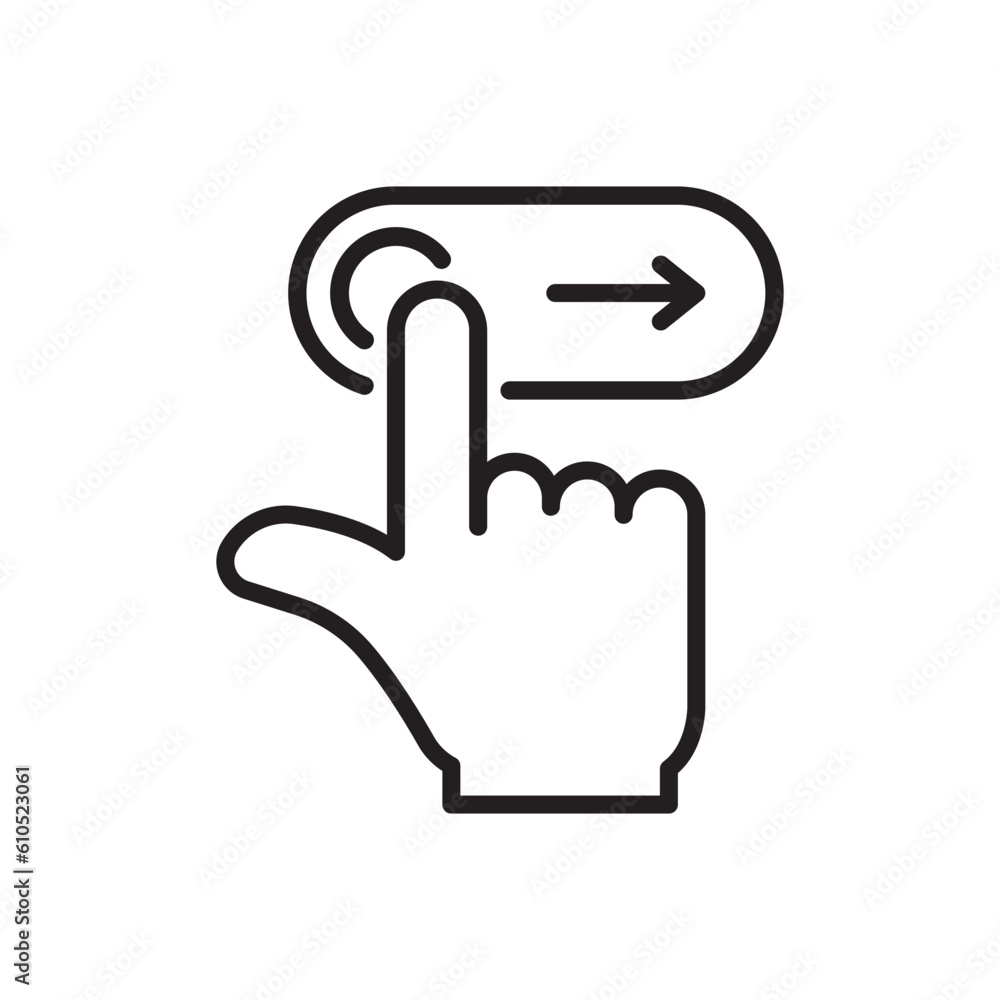 swipe right like thin line unlock icon. linear flat trend modern stroke logotype graphic lineart design isolated on white background. concept of cell phone user interface and easy login or enable swipe right like thin line unlock icon. linear flat trend modern stroke logotype graphic lineart design isolated on white background. concept of cell phone user interface and easy login or enable
