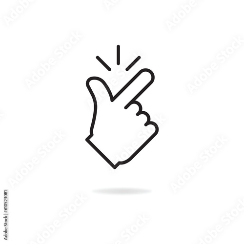 thin line snap finger like easy logo. concept of female or male make flicking fingers and popular gesturing. linear abstract trend simple okey logotype graphic design isolated on white background