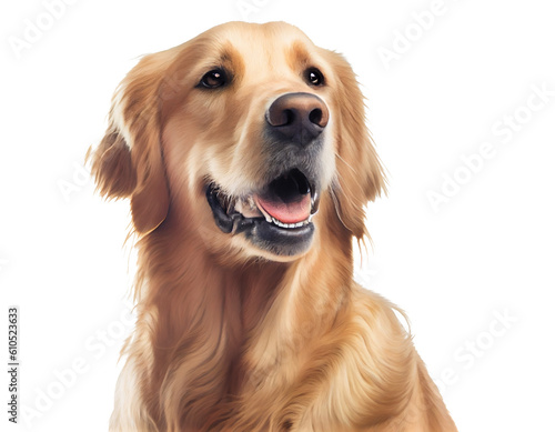 Golden Retriever Dog Cute Happy On transparent background (png), easy for decorating projects.