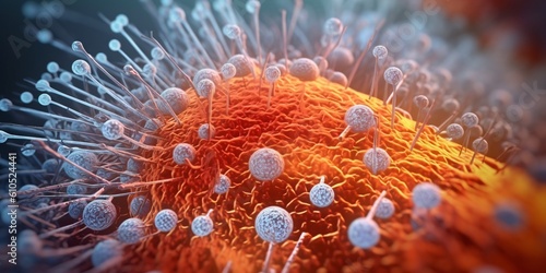 microscopic view of a west nile virus, enveloped rna virus, generative ai photo