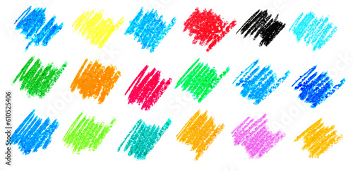 doodle pastel elements set on a white background. 