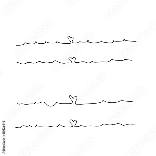 heart lines set vector illustration