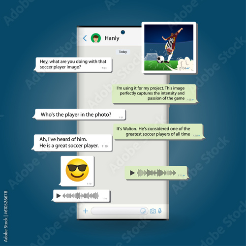 Smart Phone Messenger concept. Instant messaging chat on mobile screens in human hands, cell chat messages dialogue with text chatting boxes. Vector illustration.