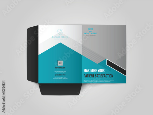 Dental care Medical Presentation folder, Cover design for product presentation, creative layout of booklet cover, catalog, flyer, trendy design for printed products.