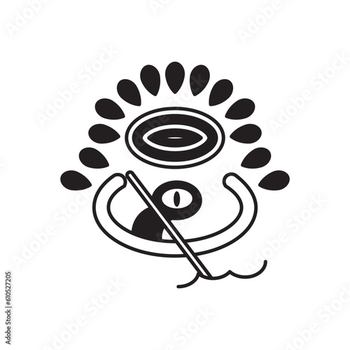 the one-eyed man paddles under a mysterious oval object