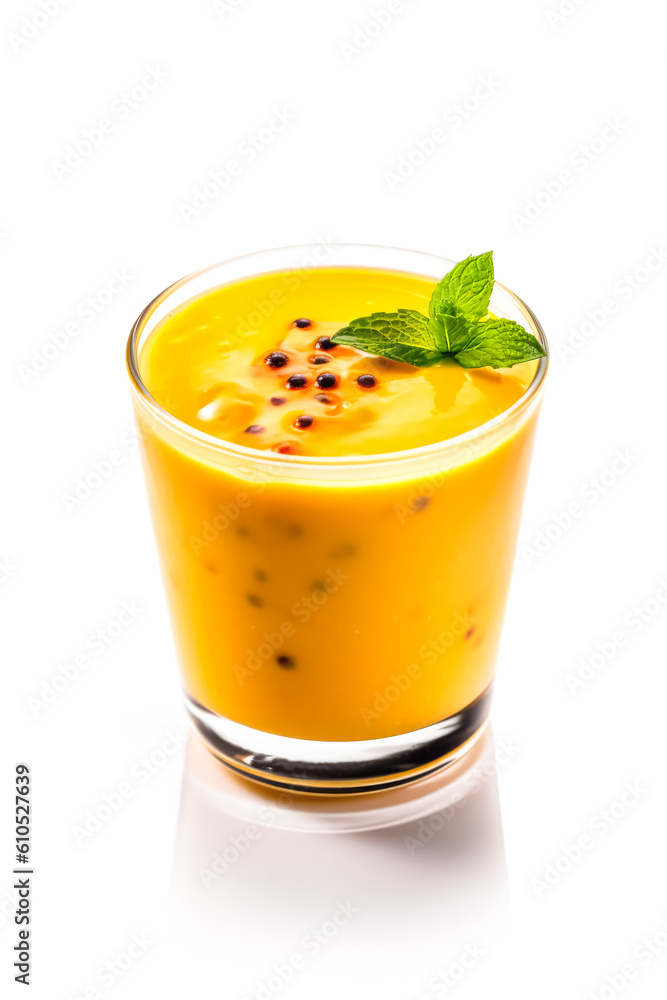
Delicious Mango Pudding isolated on white background, generative AI

