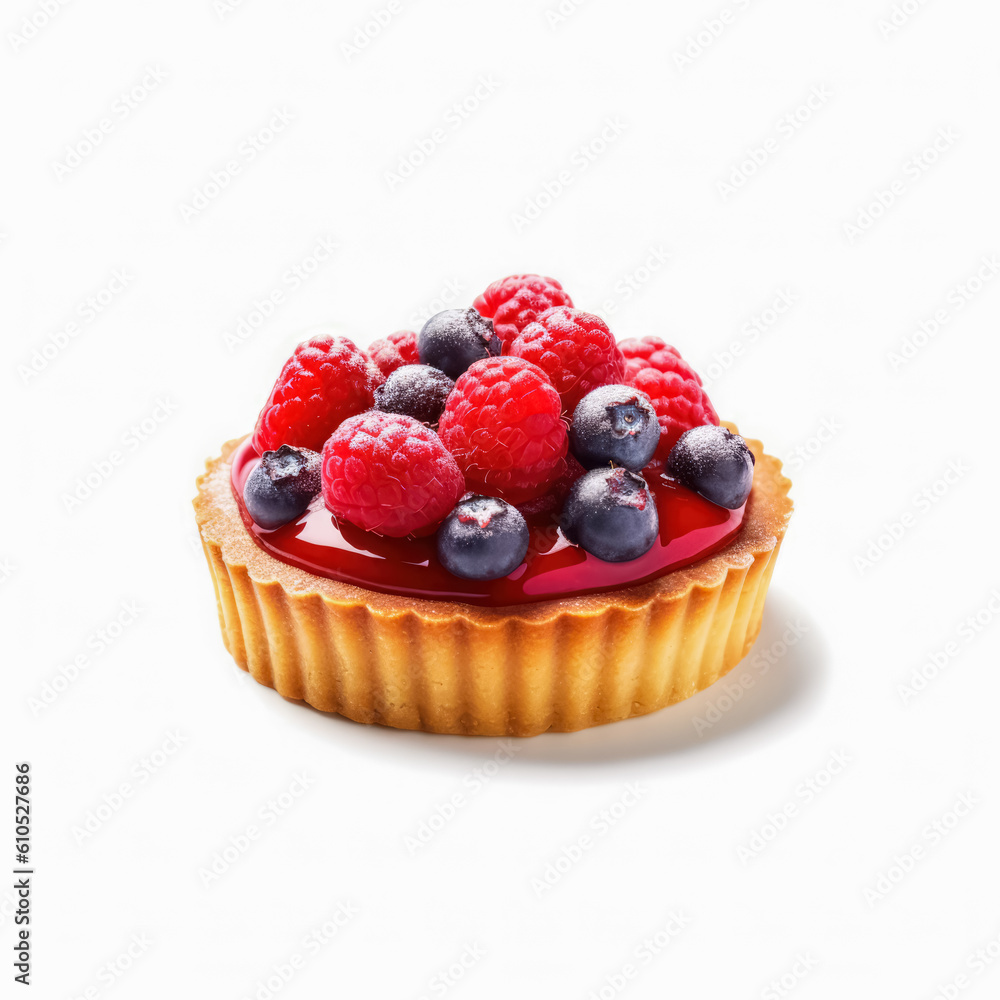 Delicious Mixed Berry Tart isolated on white background, generative AI
Delicious Mixed Berry Tart isolated on white background, generative AI