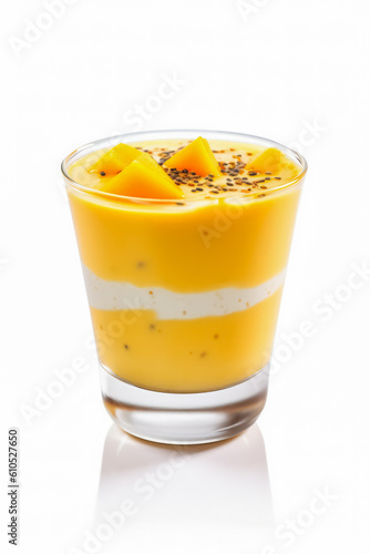 
Delicious Mango Pudding isolated on white background, generative AI

