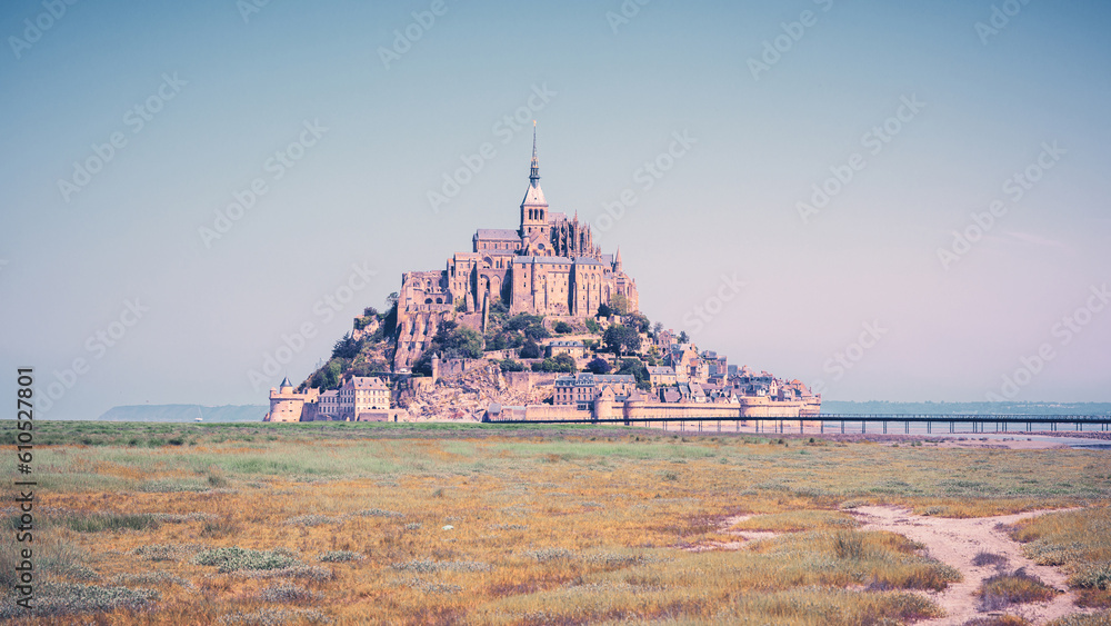 Fototapeta premium Beautiful famous sit of Mont Saint Michel- Normandie in France