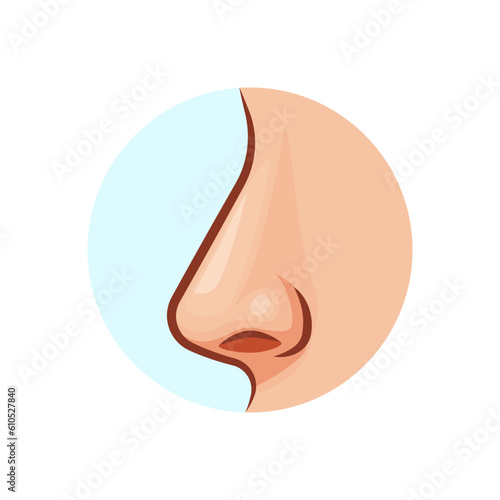 Human nose vector isolated on white background.