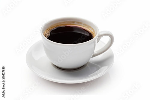 Black coffee isolated on a white background