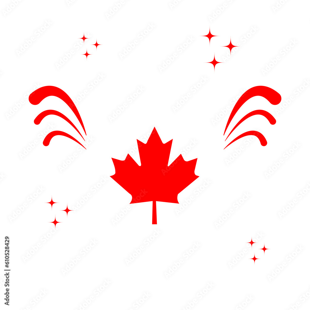 Obraz premium Canada Day vector template with red leaf. For 1st July, holiday, republic day.
