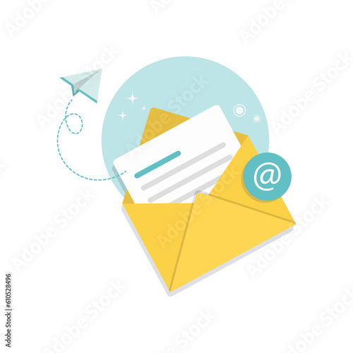 Email and Messaging, Email Marketing Campaign. Vector flat style illustration.
