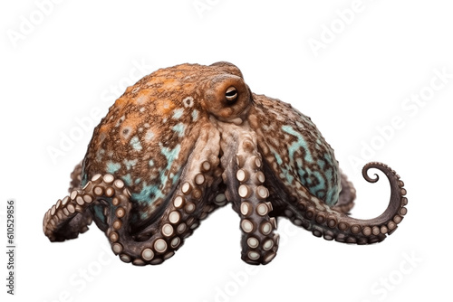Isolated Octopus Illustration on Transparent Background. Generative Ai © Happymoon