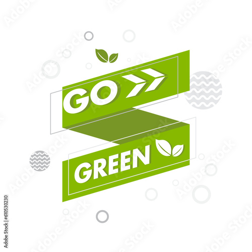 go Green Geometric Labels  Stickers  Badges and Labels