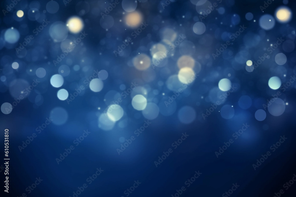 Bokeh lights dark blue holiday background