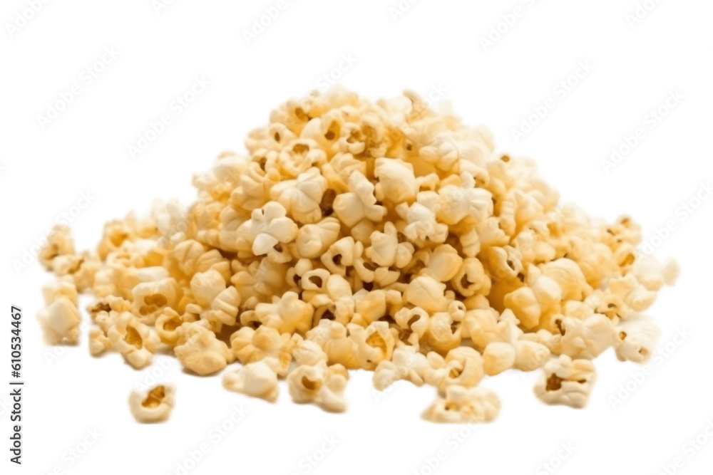 Popcorn Heap Isolated on Transparent Background, Generative Ai Stock