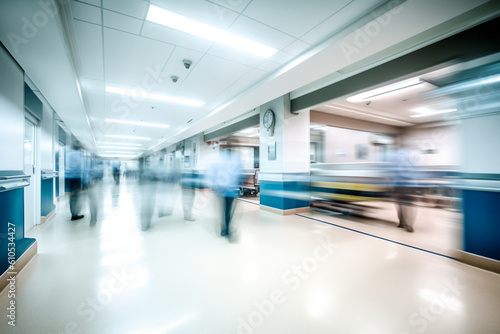 busy hospital motion blur background