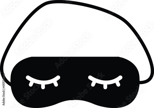 Eye mask icon. Sleeping mask with lashes. Sleeping mask sign. flat style.