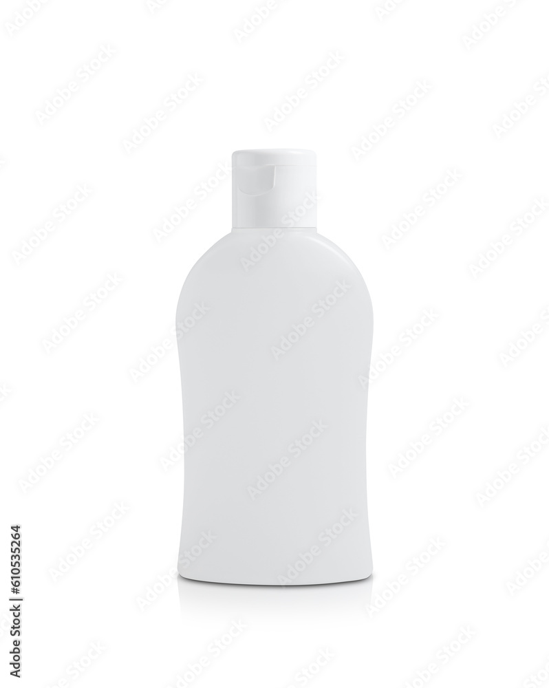 Bottle with cosmetic product on white background Bottle with cosmetic product on white background