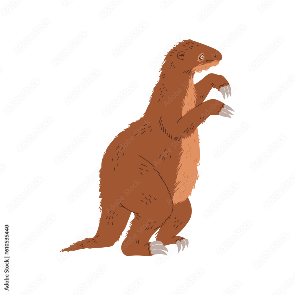 Vector illustration of Giant sloth, ground sloth extinct anima
