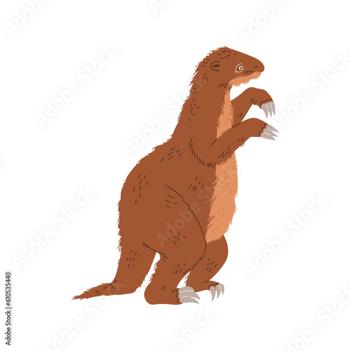 Vector illustration of Giant sloth, ground sloth extinct anima, isolated on white background photo