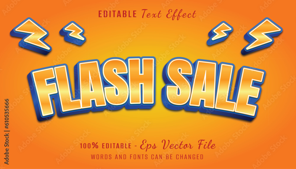 flash sale 3d text effect design