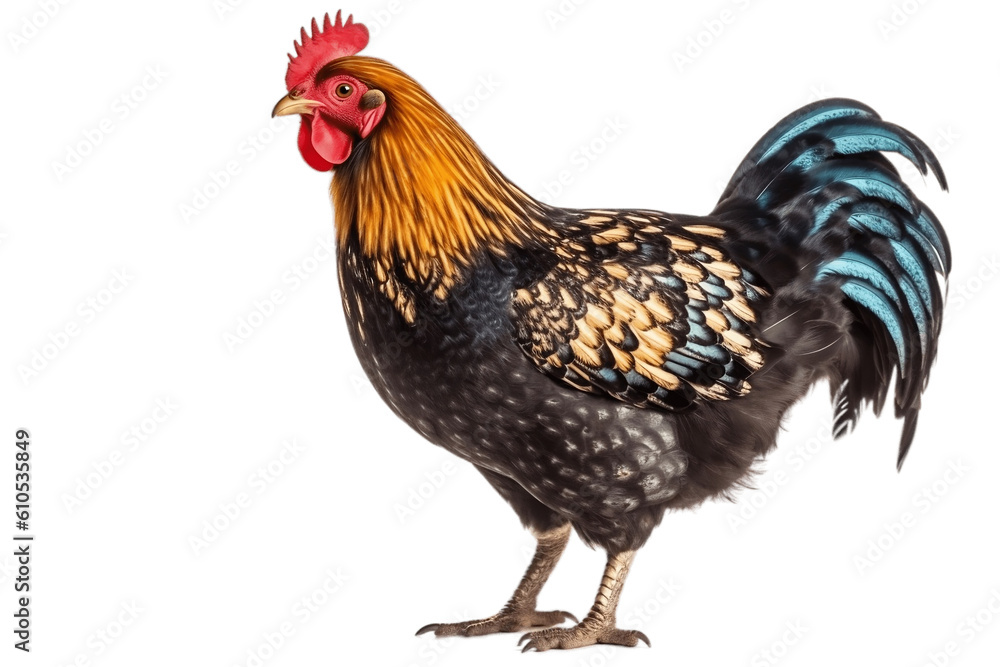 Rooster Isolated on Transparent Background A Small Ban, Generative Ai