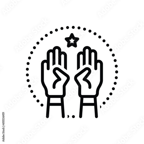 Black line icon for involve 