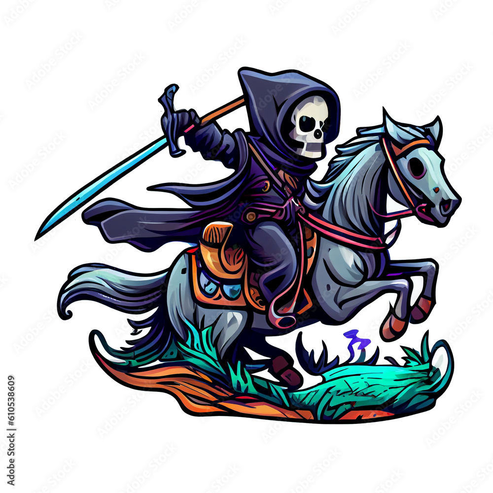 Grim Reaper Riding Cat 1 Grim Reaper Riding Cat 1
