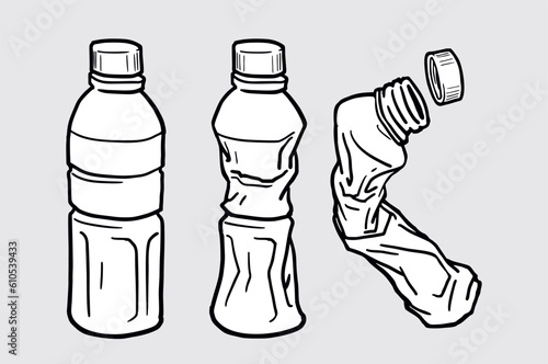 Plastic bottle illustration set vector