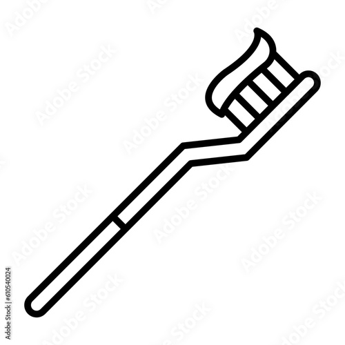 Tooth Paste on Brush Icon