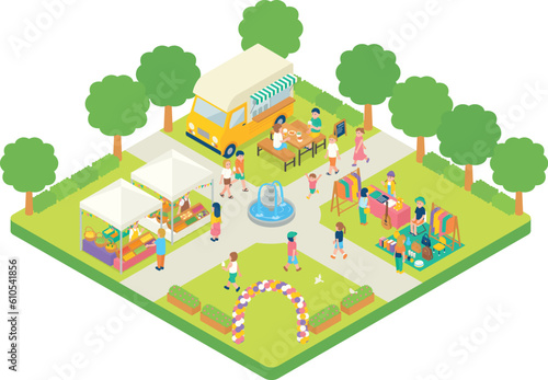 アイソメトリック　公園　イベント