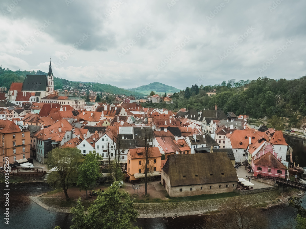 Panoramic view of Cesky Krumlov, Czech Republic