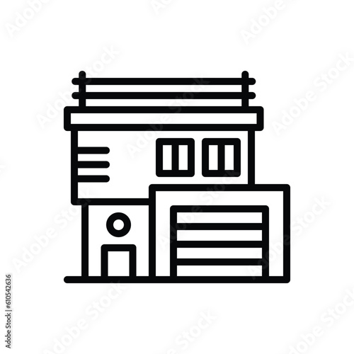 Black line icon for exterior 