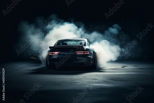 Car drifting smoke. Generate Ai © nsit0108