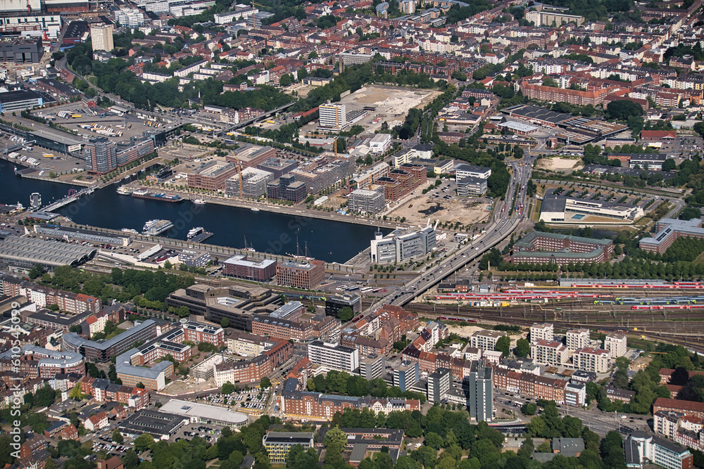 aerial view of the city Kiel