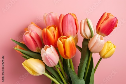 Colorful tulips. Generate Ai