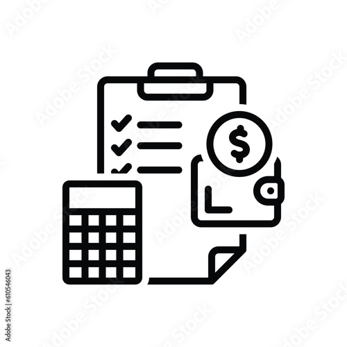 Black line icon for expenditure 