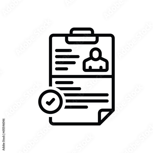 Black line icon for enrollment 