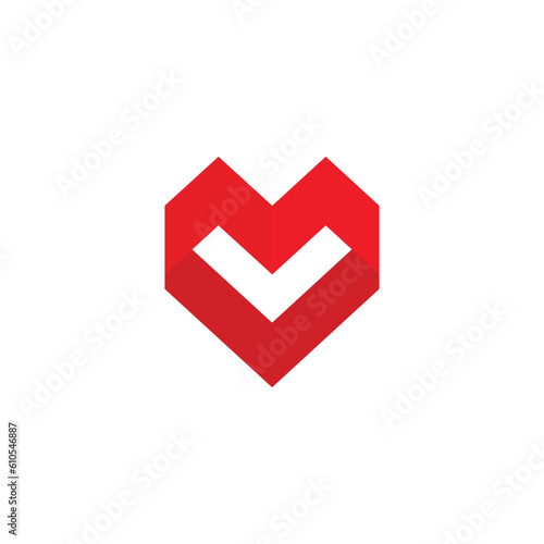 logo letter L, be a heart / love shape, 3D style.