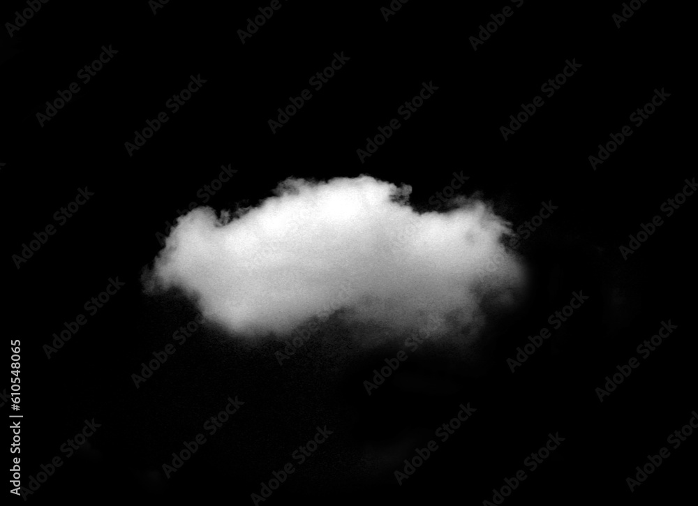 White clouds isolated on black background Clouds set on black