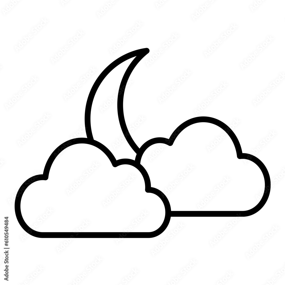 Cloudy Night Icon Cloudy Night Icon