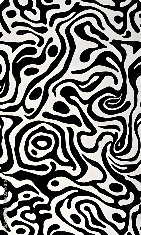 Fototapeta premium Abstract black & white seamless pattern
