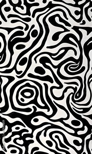 Abstract black & white seamless pattern