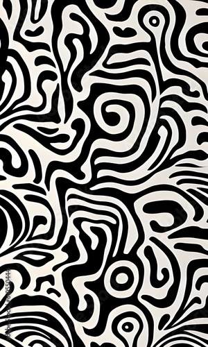 Abstract black   white seamless pattern