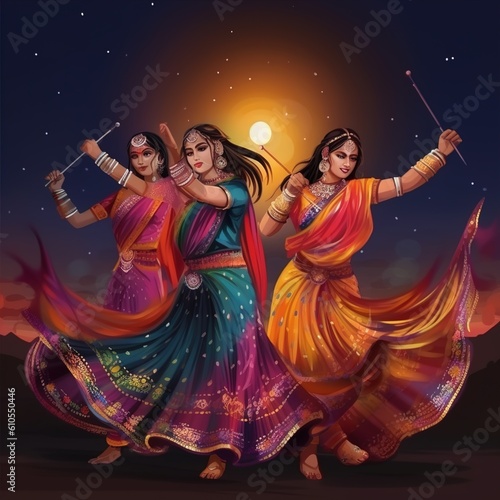 Dandiya night celebration on navratri.