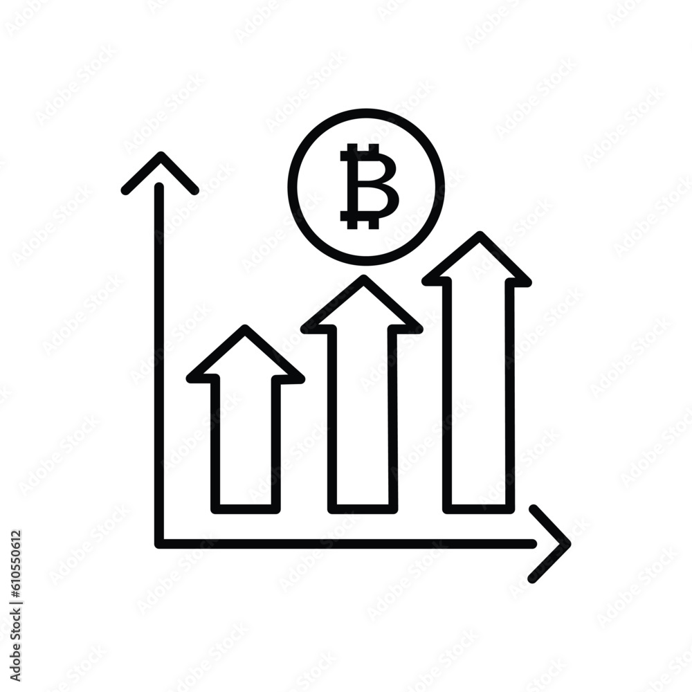 Bitcoin trade volumes linear icon concept. Bitcoin trade volumes line vector sign, symbol, illustration. Bitcoin trade volumes linear icon concept. Bitcoin trade volumes line vector sign, symbol, illustration.